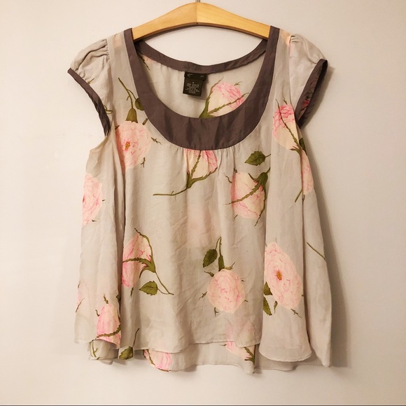 Anthropologie Tops - Anthropologie Fei Silk Floral Top
